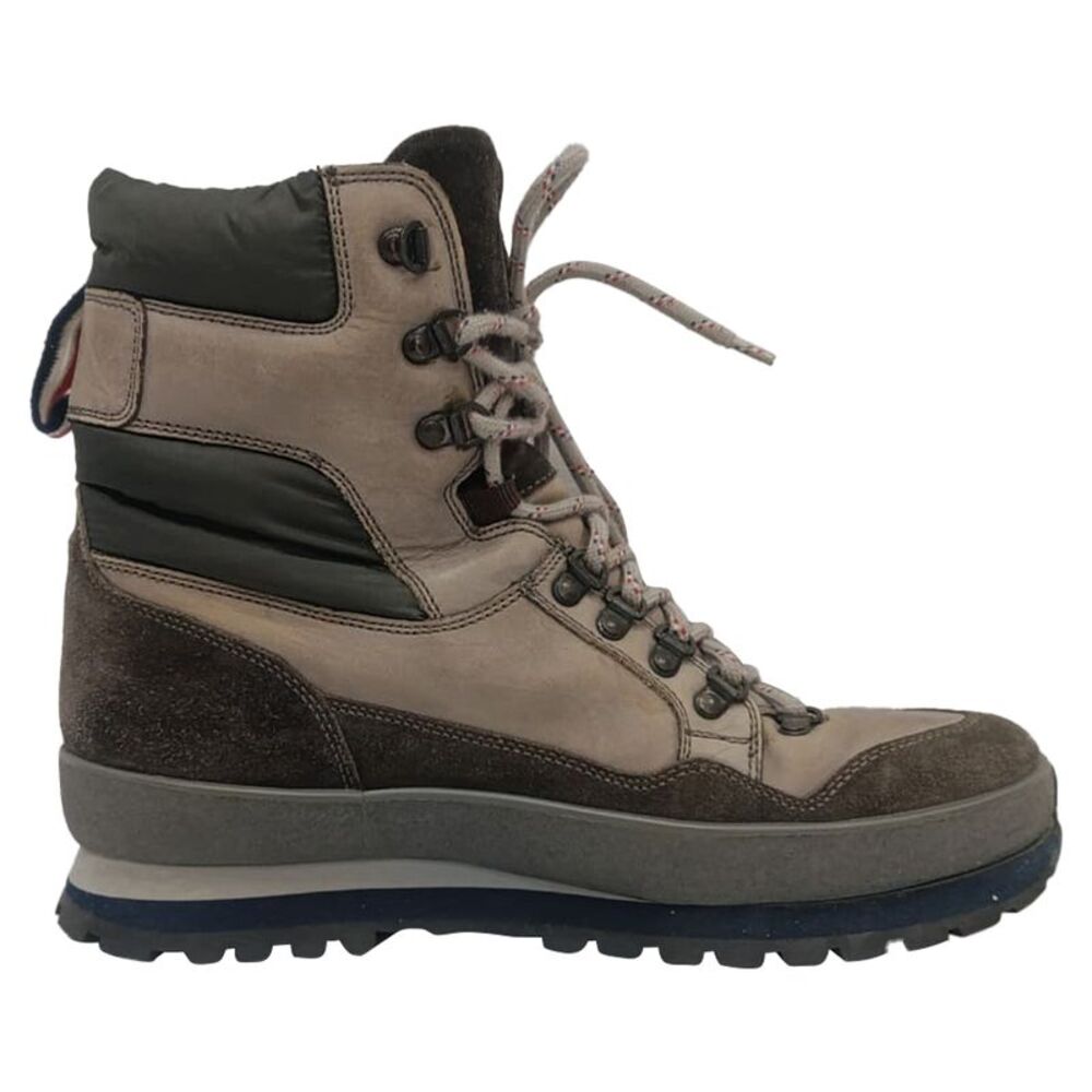 Moncler Lace-Up Hiking Boots in Brown Leather and Suede